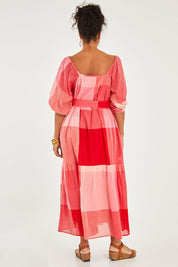 Preloved Twirl Worthy Cotton Maxi Dress - Redpink