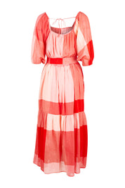 Preloved Twirl Worthy Cotton Maxi Dress - Redpink