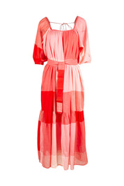 Preloved Twirl Worthy Cotton Maxi Dress - Redpink