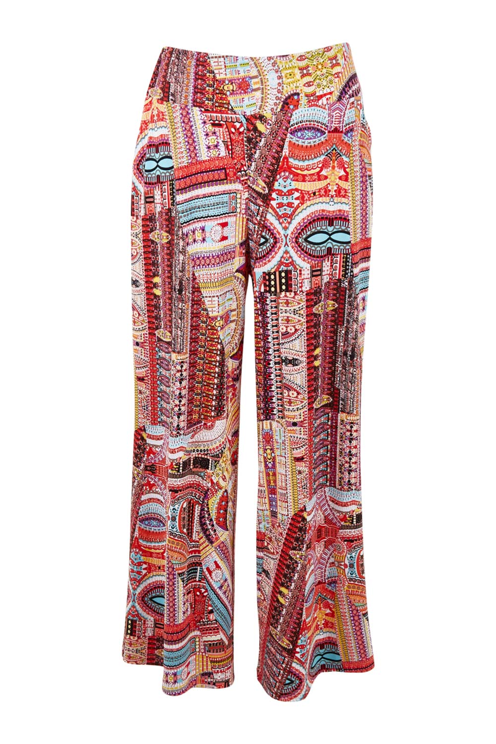 Product shot of the Pretty Patch Pants in colour Bright (Red), from the front