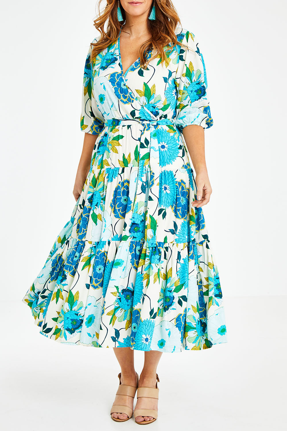 Preloved Here Comes The Sun Dress - Bluegreen