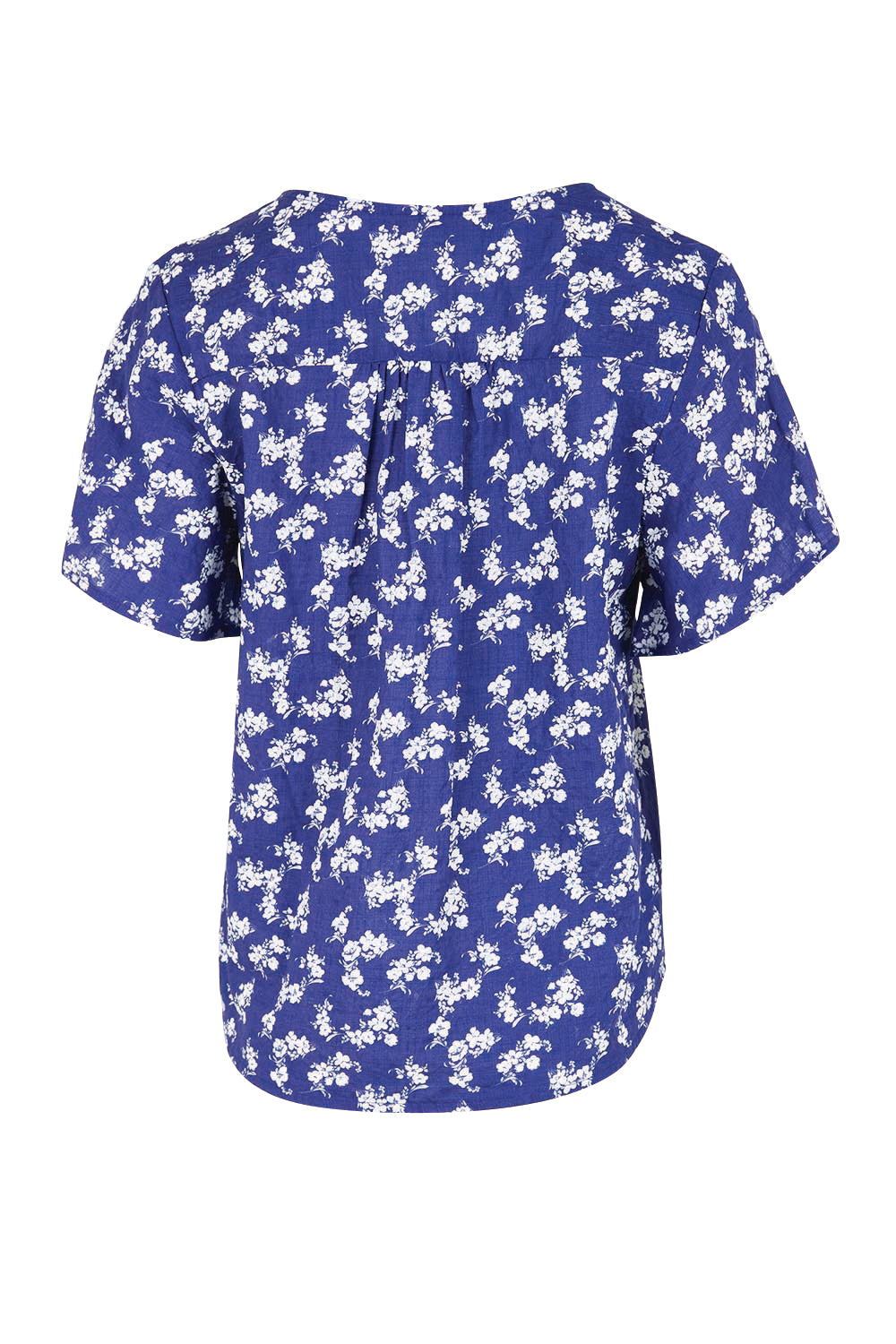 Product shot of the Cute As A Button Printed Blouse - Blueposie in colour Blueposie, from the back