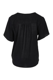 Product shot of the Cute As A Button Blouse in colour Black (Black), from the back
