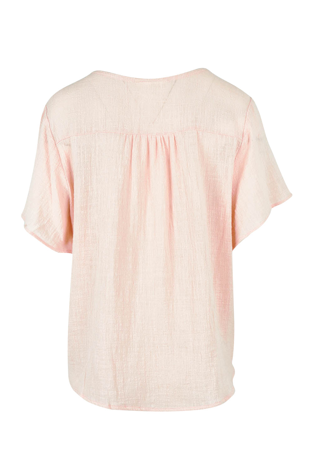 Preloved Cute As A Button Cotton Blouse - Blush