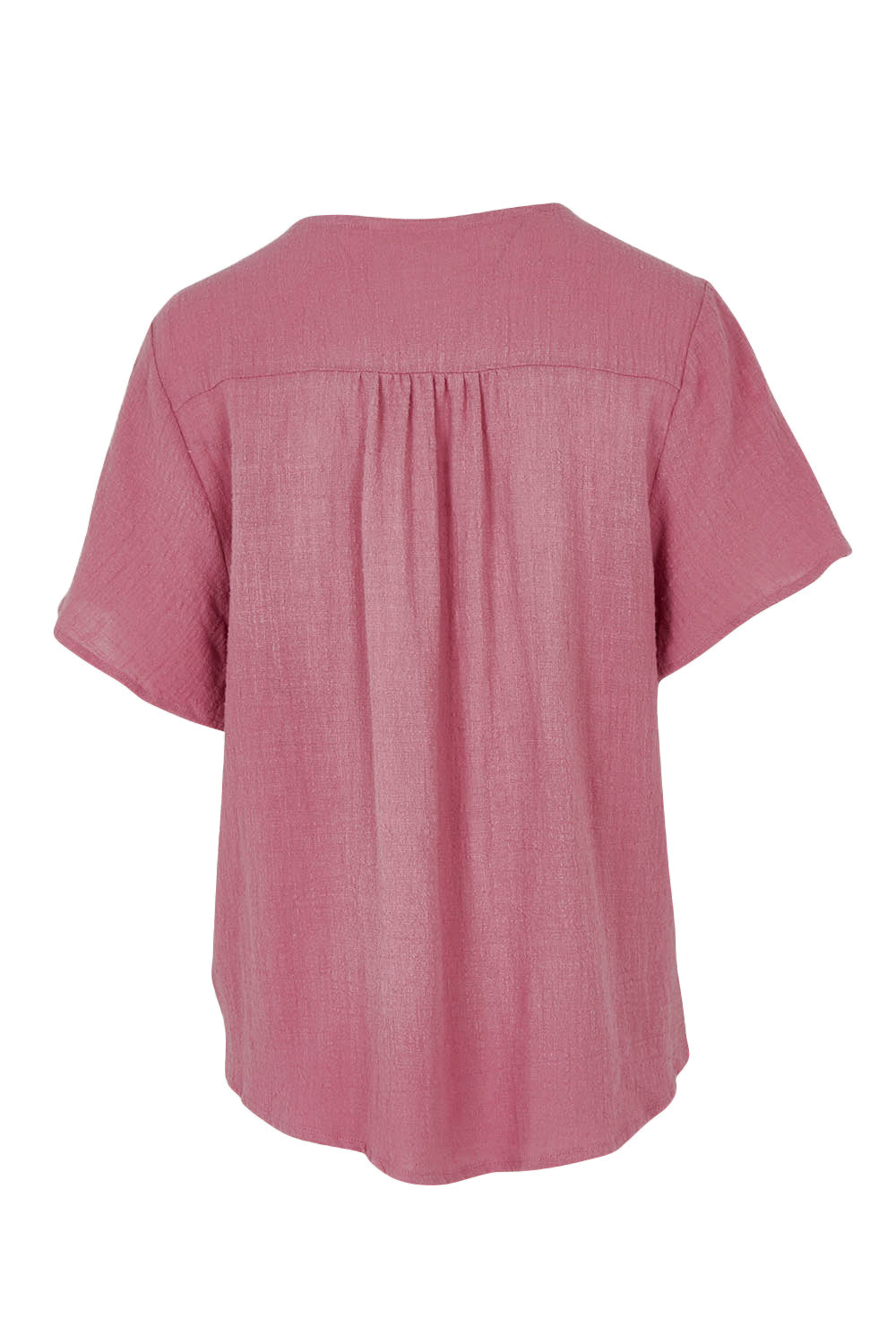 Product shot of the Cute As A Button Blouse - Dustyrose in colour Dustyrose, from the back