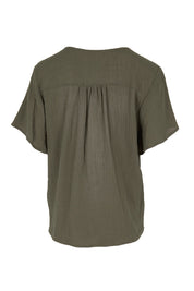 Product shot of the Cute As A Button Blouse – Forrest in colour Forrest, from the back