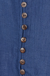 Product shot of the Cute As A Button Blouse in colour Frenchblue (Blue), detail