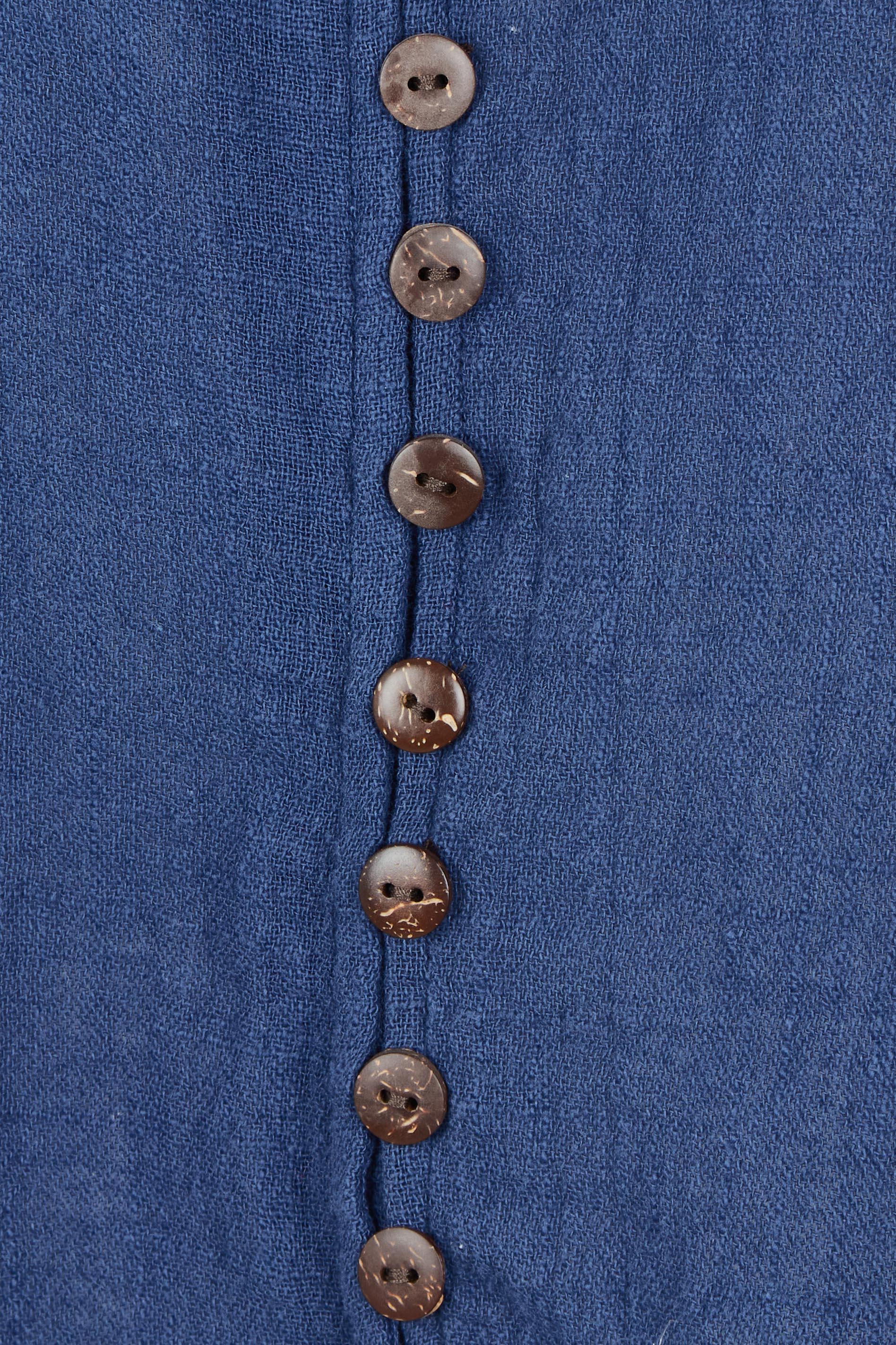 Product shot of the Cute As A Button Blouse in colour Frenchblue (Blue), detail