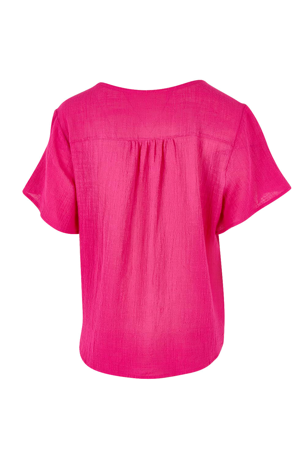 Product shot of the Cute As A Button Blouse in colour Hotpink (Pink), from the back