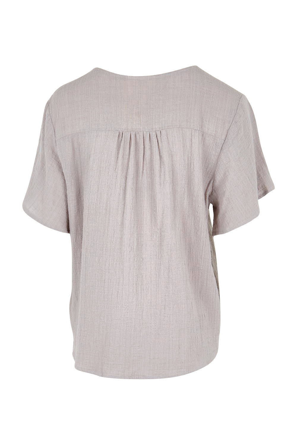 Product shot of the Cute As A Button Blouse – Smoke in colour Smoke, from the back