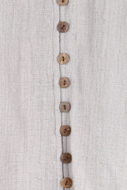 Product shot of the Cute As A Button Blouse – Smoke in colour Smoke, showing detail
