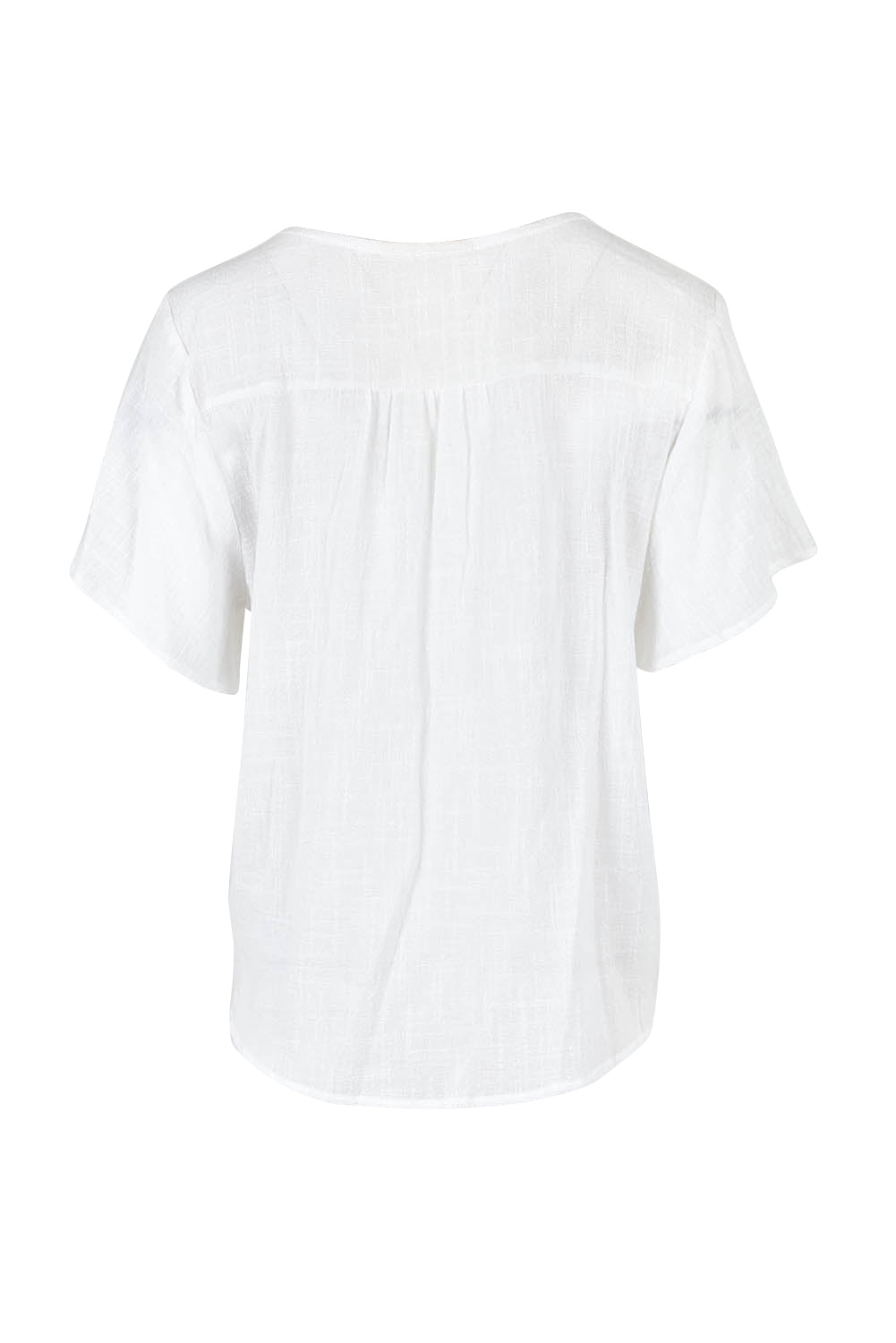Product shot of the Cute As A Button Blouse in colour White (White), from the back
