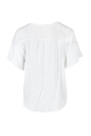 Product shot of the Cute As A Button Blouse in colour White (White), from the back