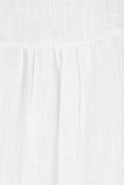 Product shot of the Cute As A Button Blouse in colour White (White), detail