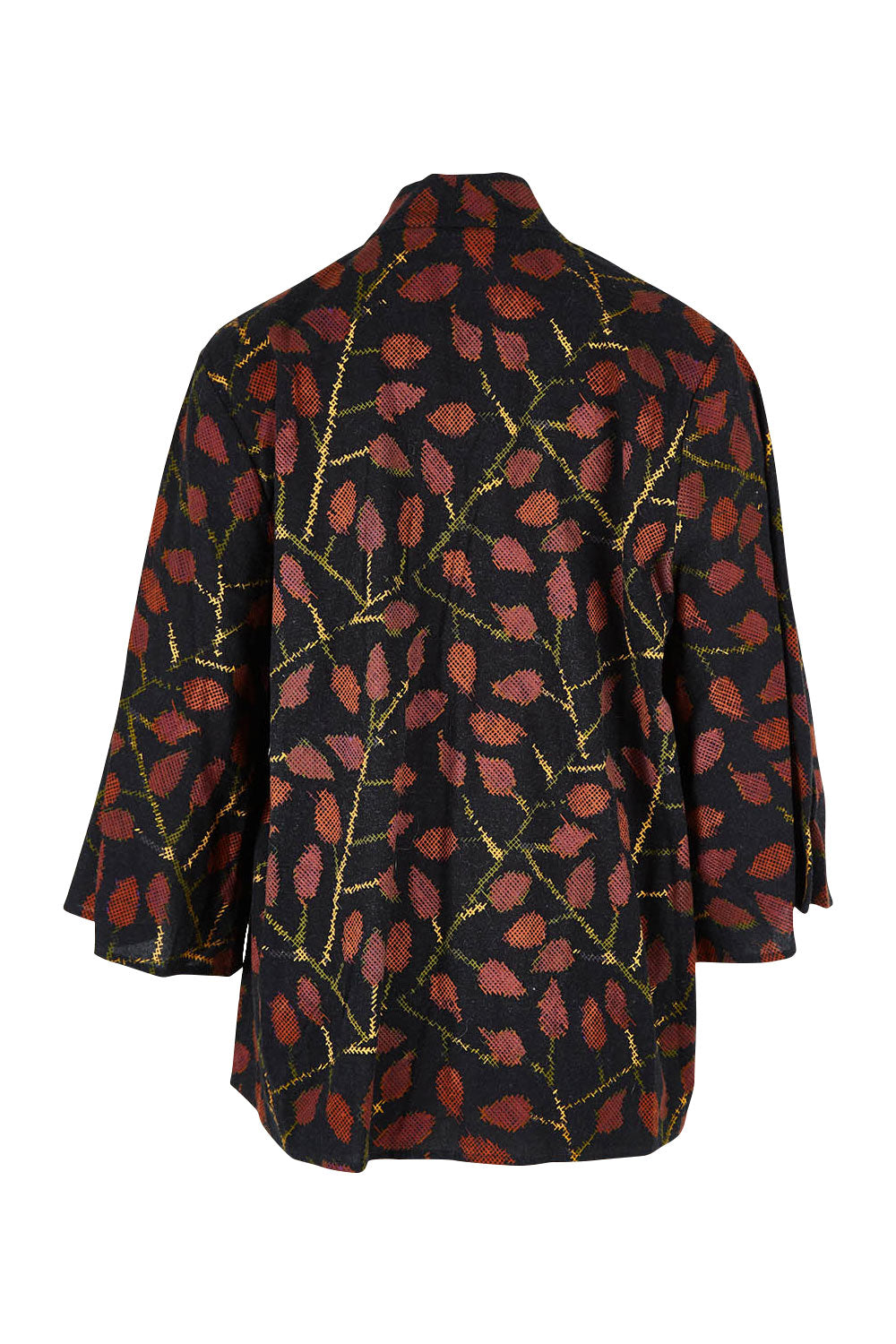 Product shot of the You Colour My World Kimono in colour Blkfleur (Black), from the back