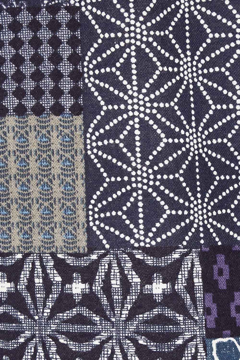 Product shot of the You Colour My World Kimono in colour Patch (Blue), detail