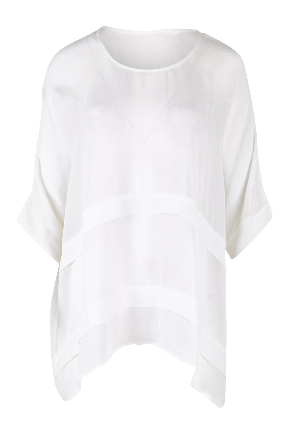 Product shot of the You See Through Me Blouse in colour White (White), from the front