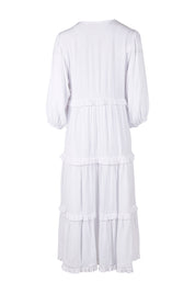 Product shot of the Tiers Of Laughter Maxi Dress in colour White (White), from the back
