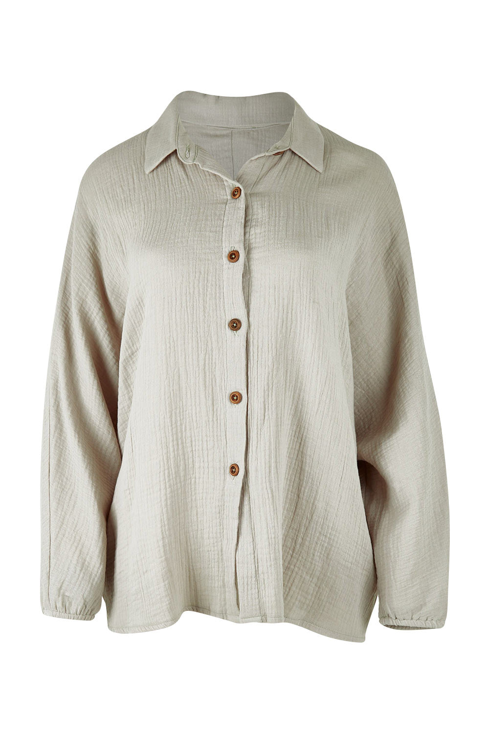 Product shot of the Everyday Cool Cotton Shirt in colour Sage (Green), from the front