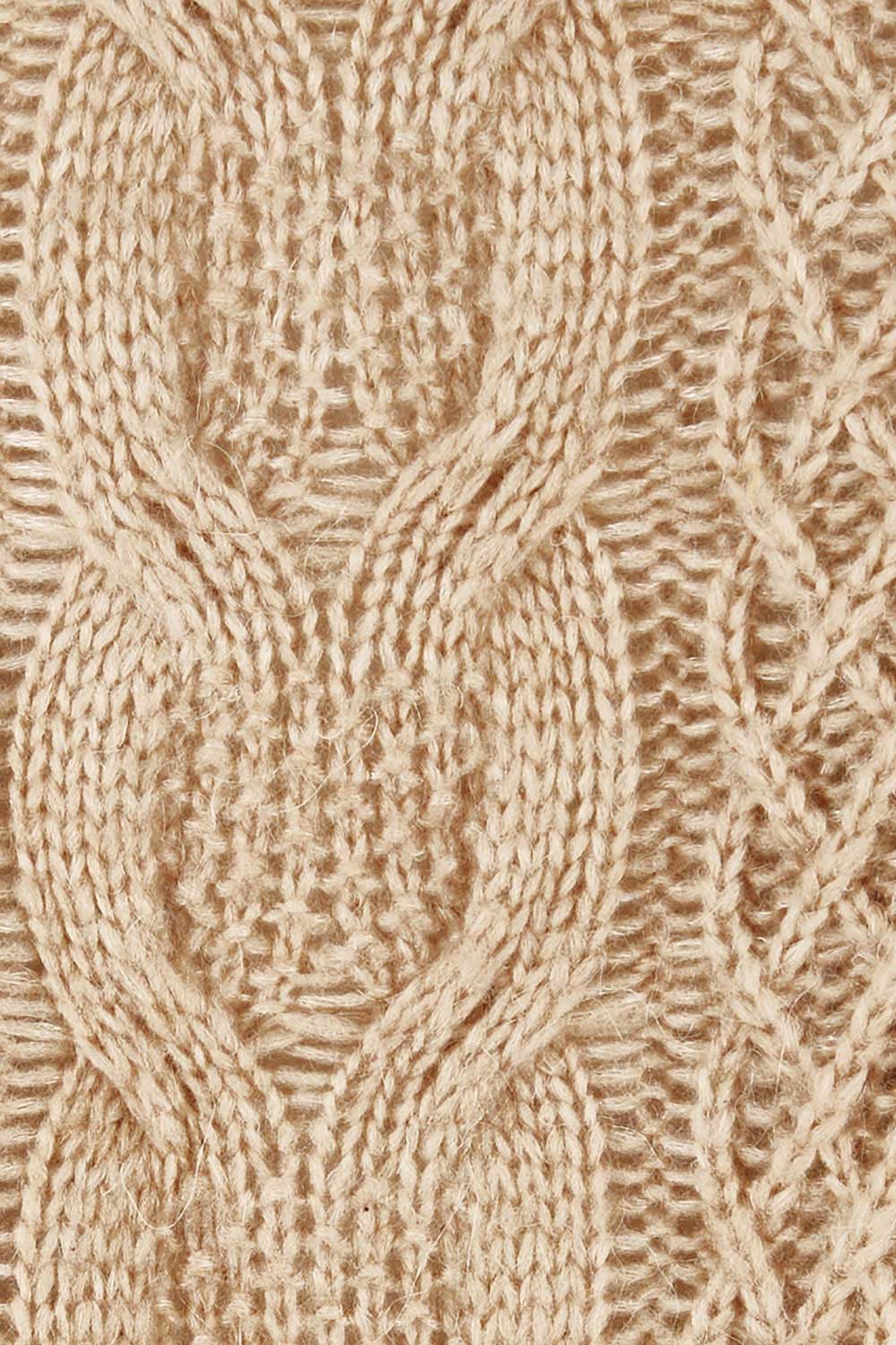 Product shot of the My Obsession Is You Poncho in colour Camel, detail