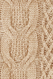 Product shot of the My Obsession Is You Poncho in colour Camel, detail