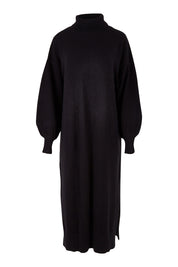 Product shot of the Cool Order Balloon Sleeve Dress in colour Black (Black), from the front