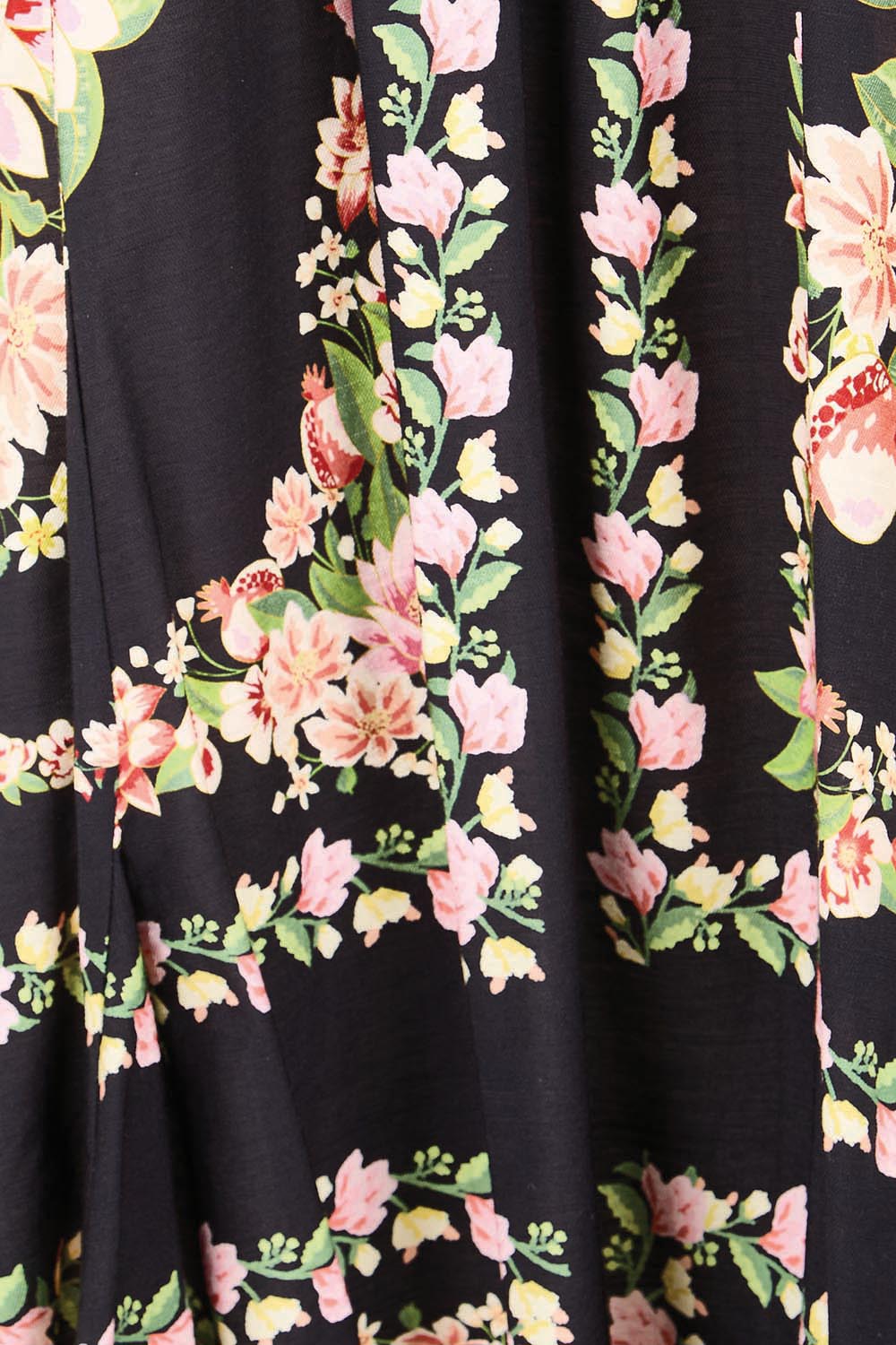 Product shot of the Love Shack Midi Dress – Blackfleur in colour Blackfleur, showing detail