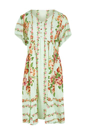 Product shot of the Love Shack Midi Dress – Greenfleur in colour Greenfleur, from the front