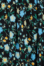 Product shot of the Love Shack Dress in colour Blackfleur (Black), detail