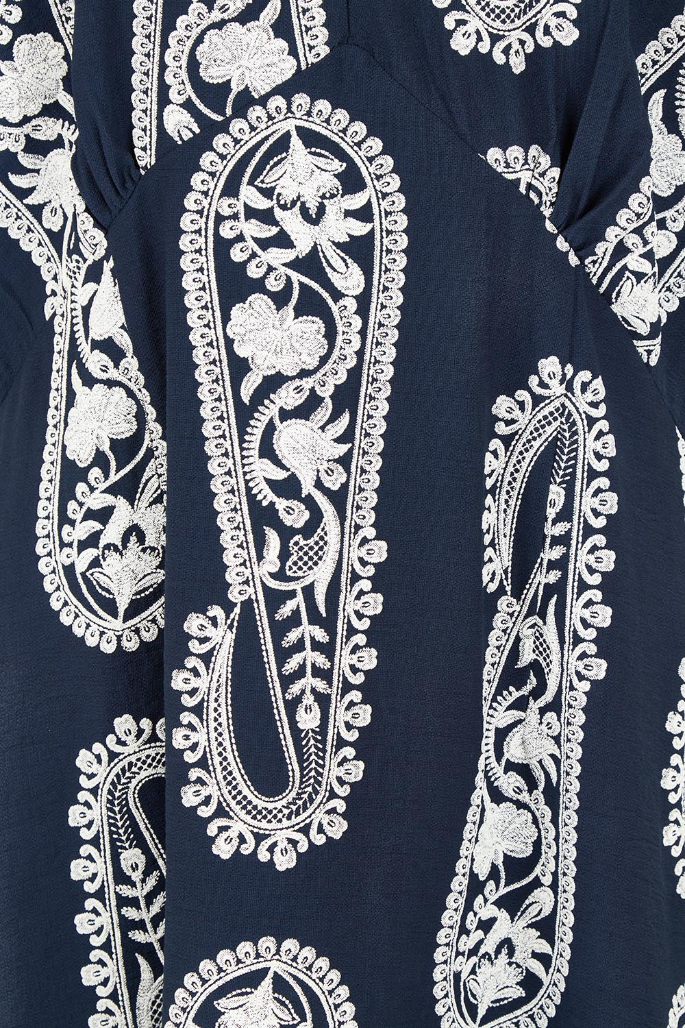 Product shot of the You Make Me Feel Like Dancing Dress in colour Navypais (Blue), detail