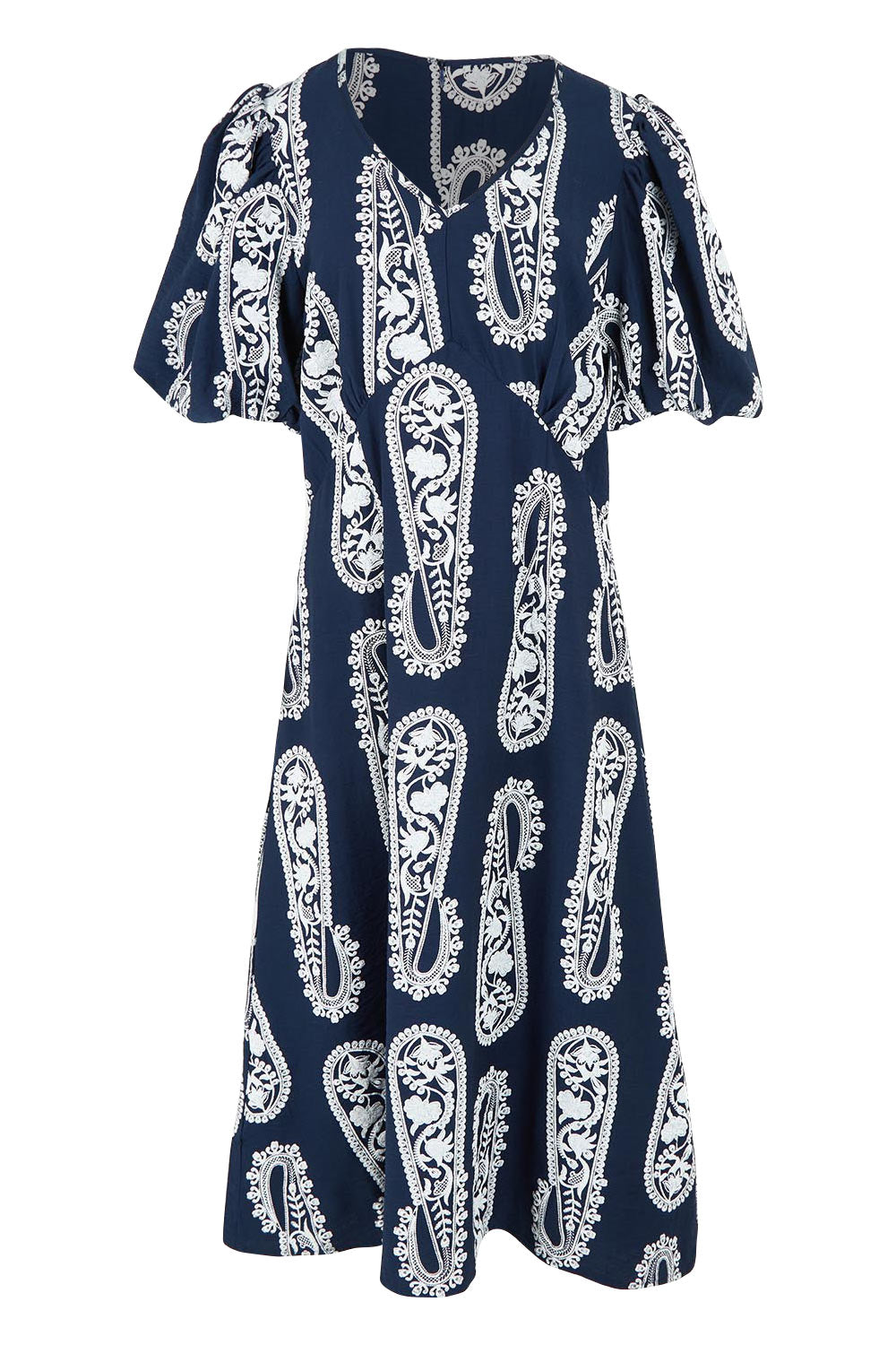 Product shot of the You Make Me Feel Like Dancing Dress in colour Navypais (Blue), from the front