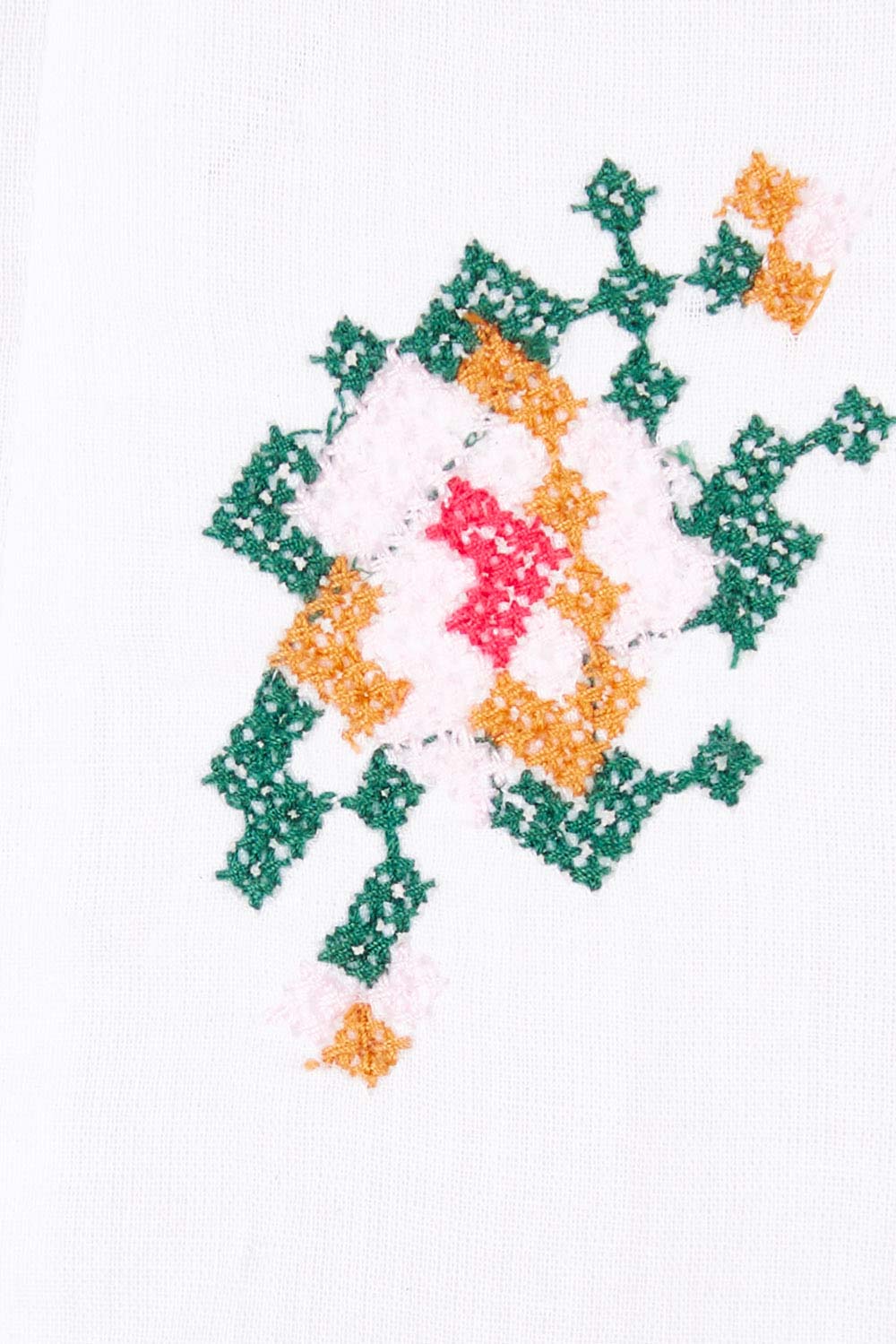 Product shot of the Ruffle My Feathers Blouse in colour Chalk (White), detail