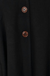 Product shot of the Meet Me At Midnight Longline Ponte Coat in colour Black (Black), detail