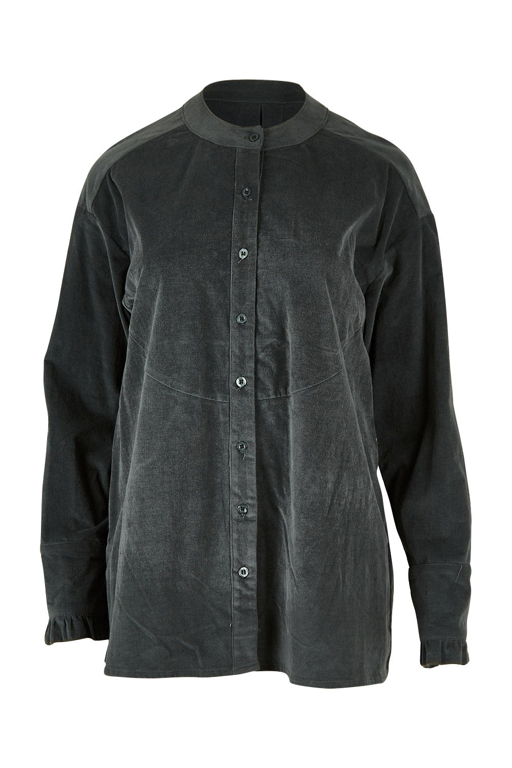 Product shot of the Going The Distance Cord Shirt Jacket in colour Khaki (Green), from the front