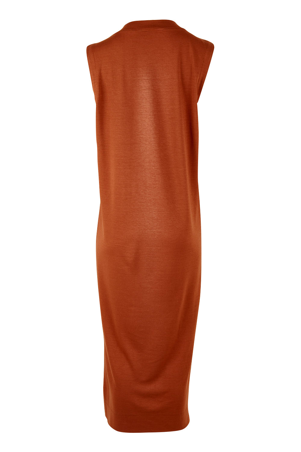 Product shot of the Ready For Anything Tank Dress in colour Ochre, from the back