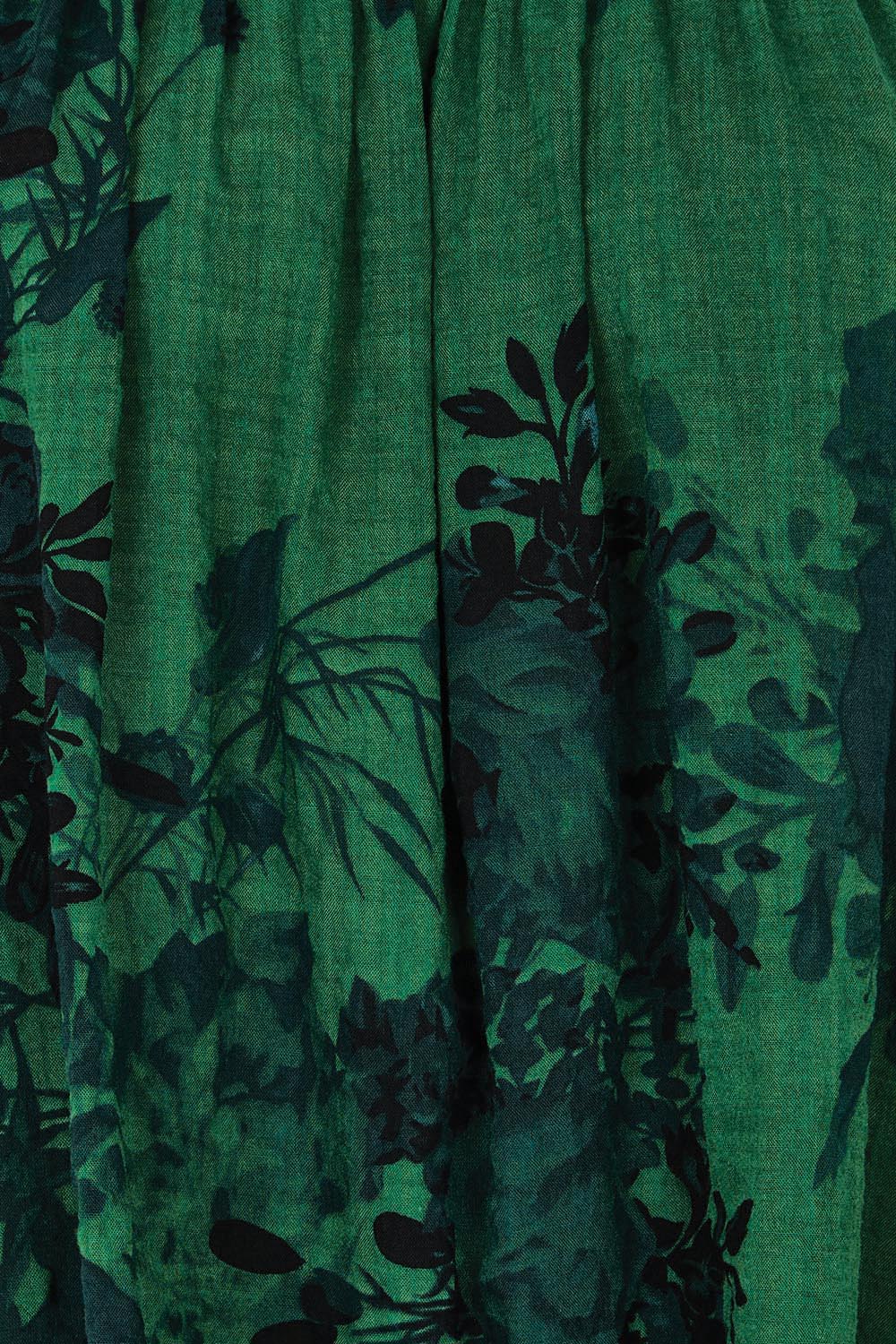 Product shot of the Romance In The Air Blouse in colour Emerald (Green), detail