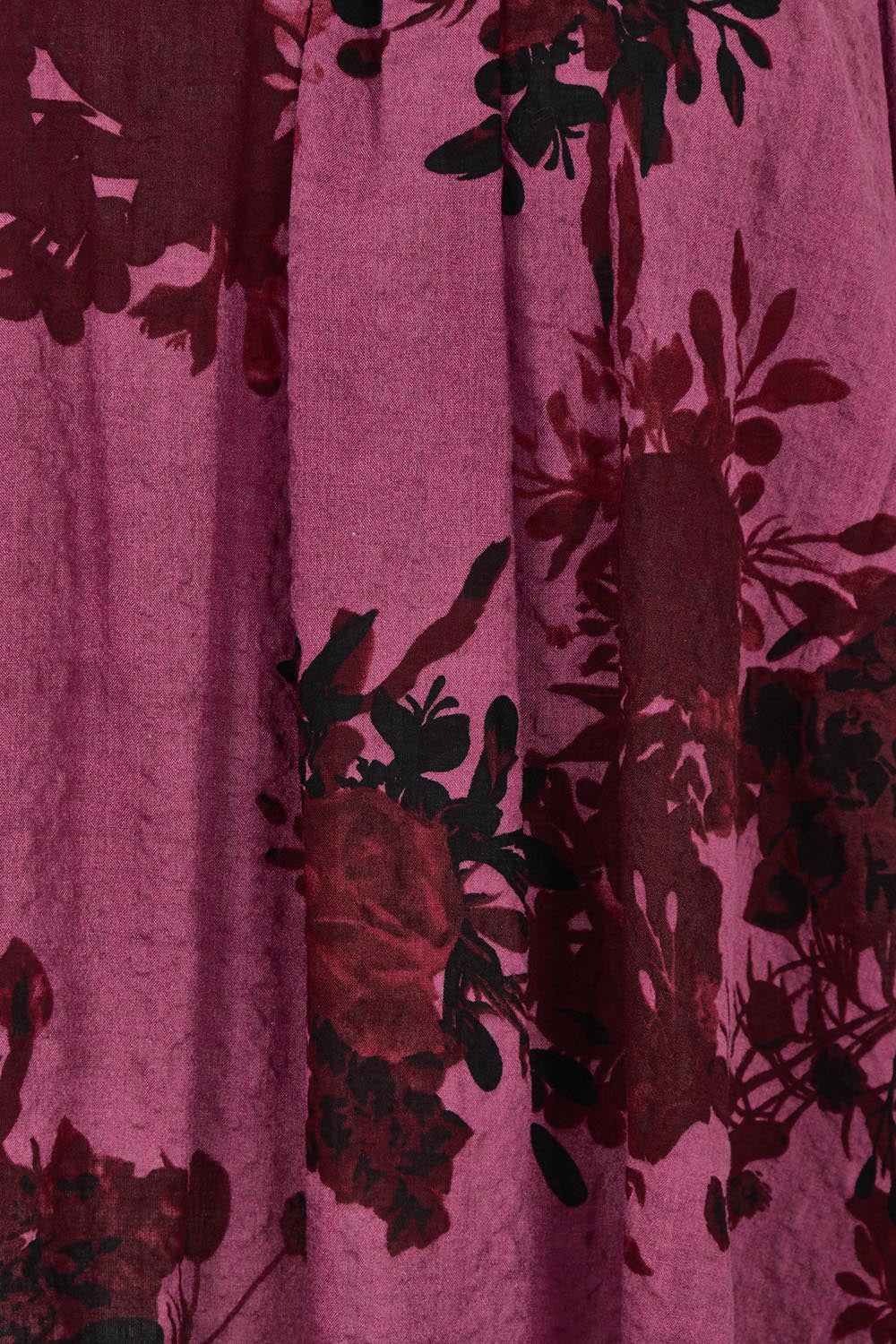 Product shot of the Romance In The Air Blouse in colour Shiraz (Purple), detail