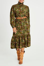 Preloved Teatime And Flowers Dress - Forest