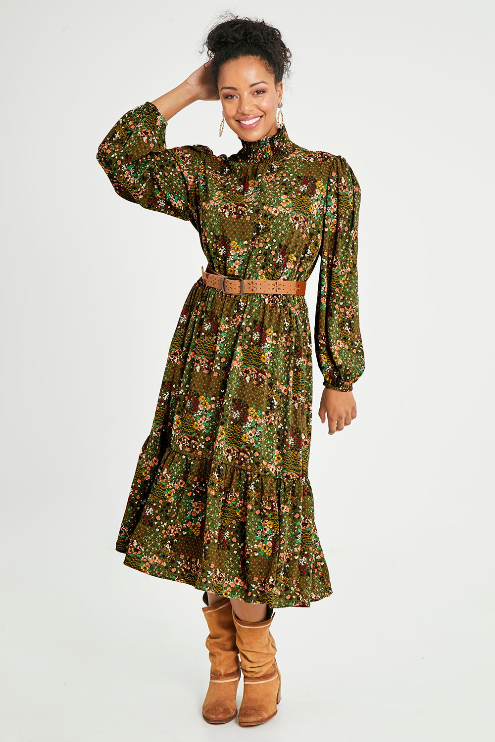 Preloved Teatime And Flowers Dress - Forest