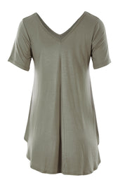 Product shot of the Softly Swinging Bamboo Tee in colour Fern (Green), from the back