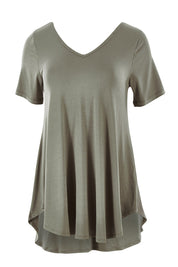 Product shot of the Softly Swinging Bamboo Tee in colour Fern (Green), from the front