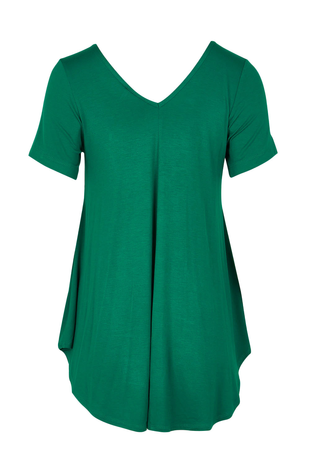 Product shot of the Softly Swinging Bamboo Tee in colour Lushgreen (Green), from the back