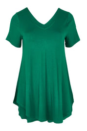 Product shot of the Softly Swinging Bamboo Tee in colour Lushgreen (Green), from the front
