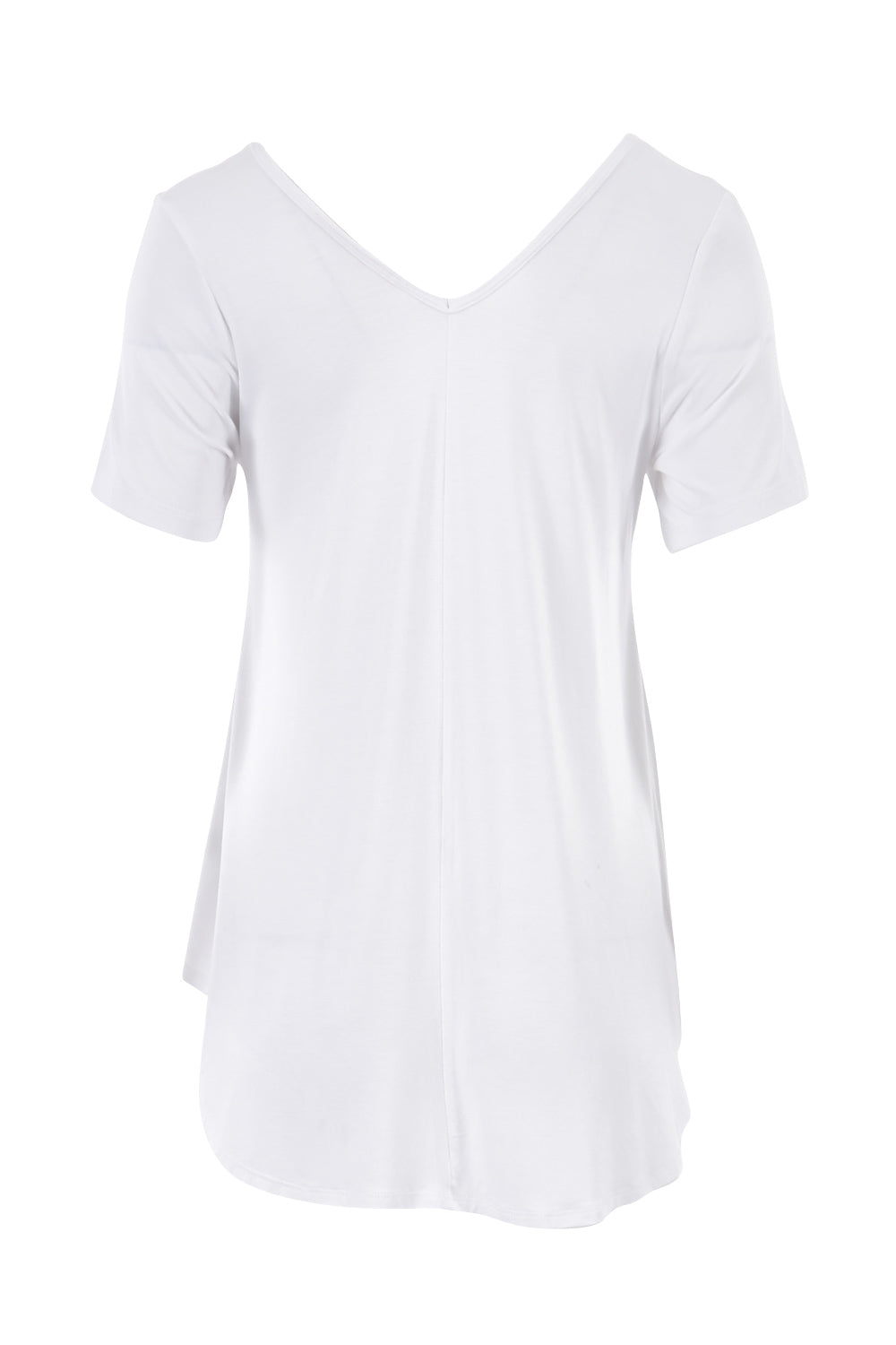 Product shot of the Softly Swinging Bamboo Tee in colour White (White), from the back