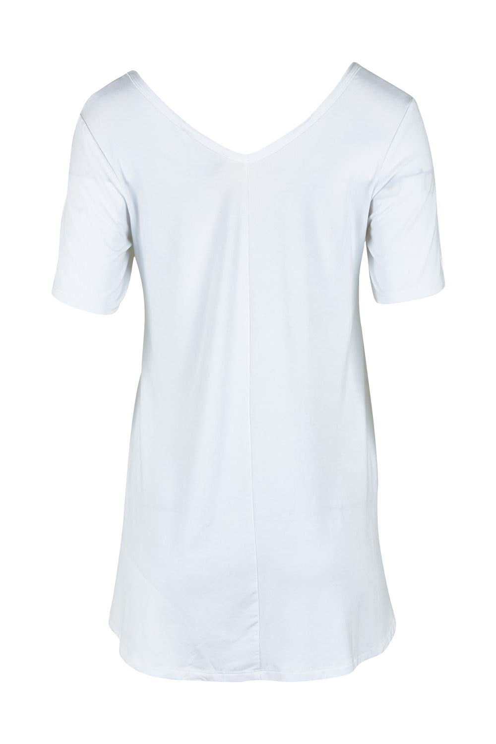 Product shot of the Softly Swinging Bamboo Tee in colour White (White), from the back