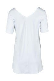 Product shot of the Softly Swinging Bamboo Tee in colour White (White), from the back
