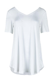 Product shot of the Softly Swinging Bamboo Tee in colour White (White), from the front