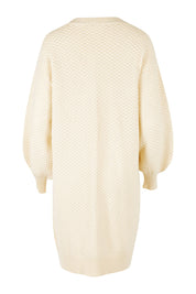 Product shot of the Adjourn To The Drawing Room Cardi in colour Buttermilk, from the back