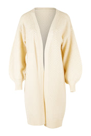 Product shot of the Adjourn To The Drawing Room Cardi in colour Buttermilk, from the front