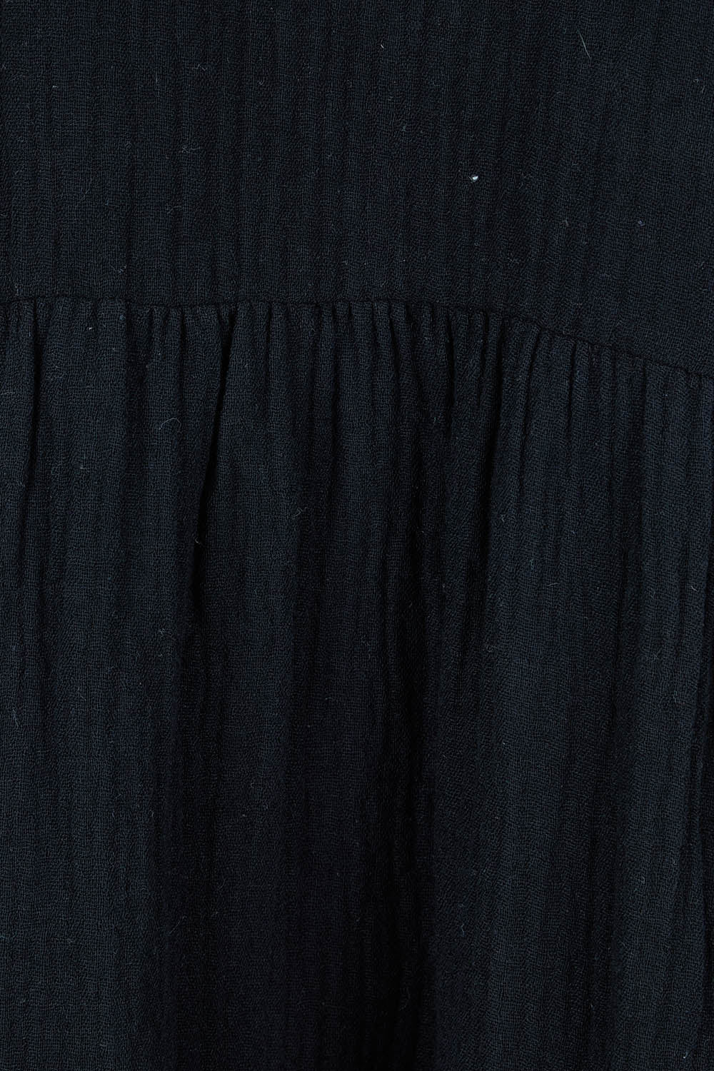 Product shot of the Feeling Free Cotton Smock Dress in colour Black (Black), detail